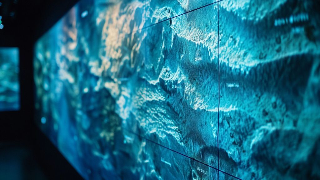 Milieu marin et géomatique : Cartographie des fonds marins et suivi des courants océaniques.